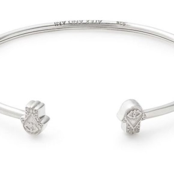 NWT New Alex and Ani Hand of Fatima Precious Cuff Sterling Silver Retire Rare